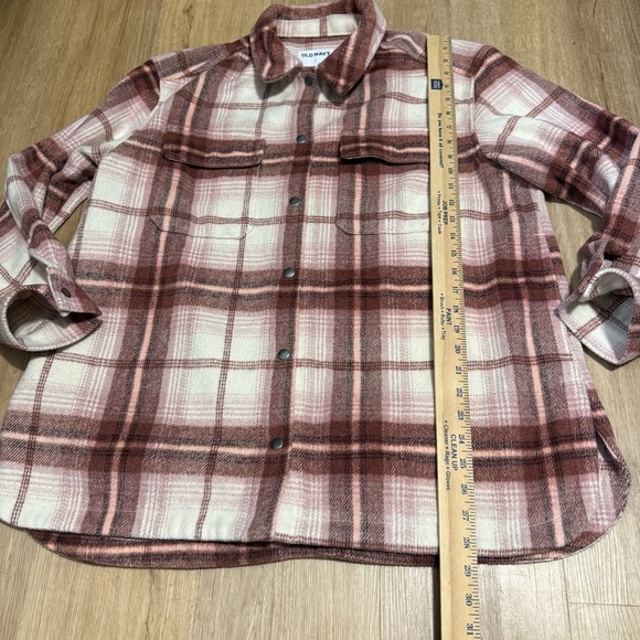 Old Navy Plaid Jacket Shaket - Pink and Brown - size Large - Picture 4 of 6